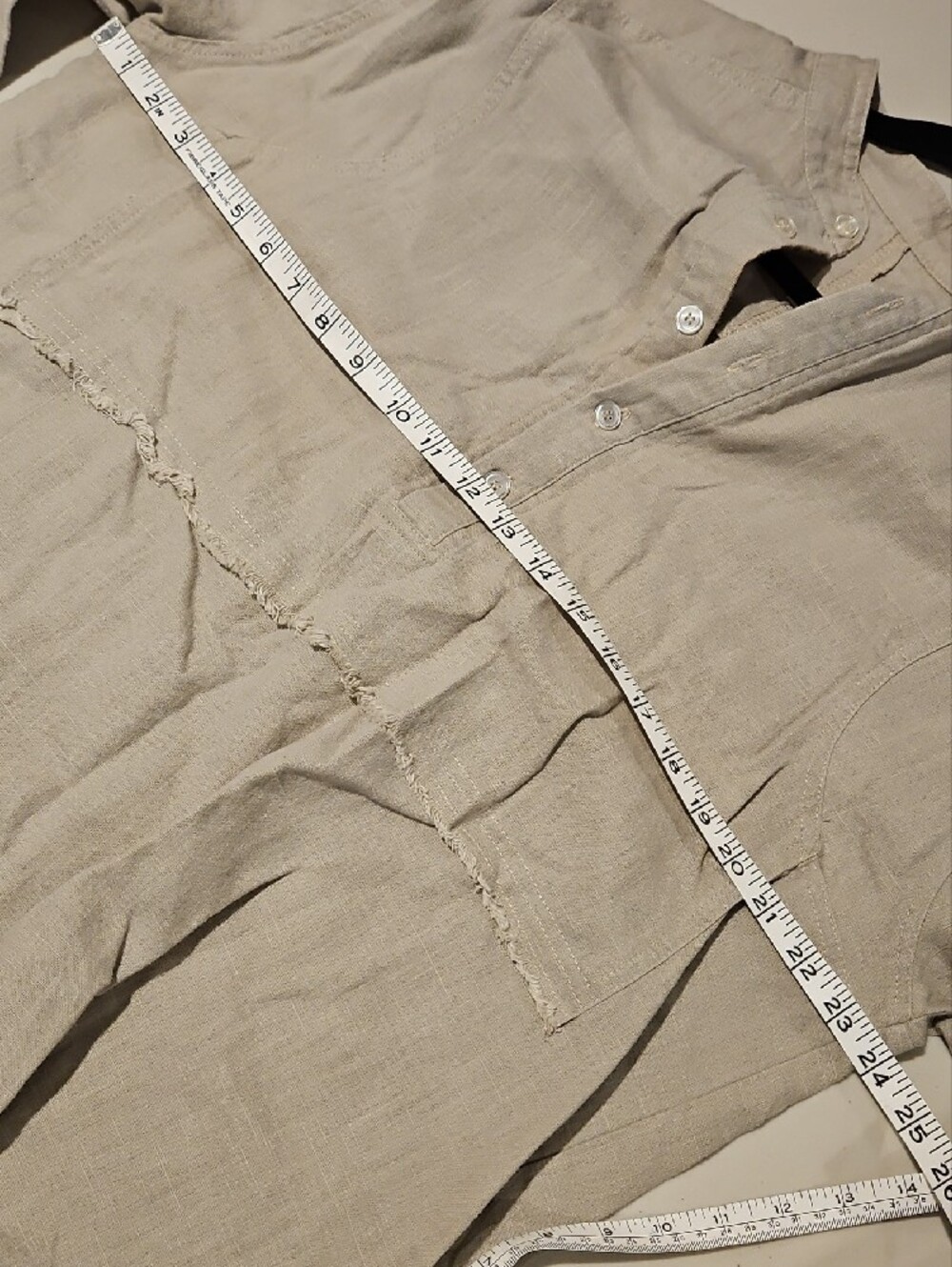 Linen Henley High Quality Construction In Stone Taupe 0013 - Picture 7 of 11